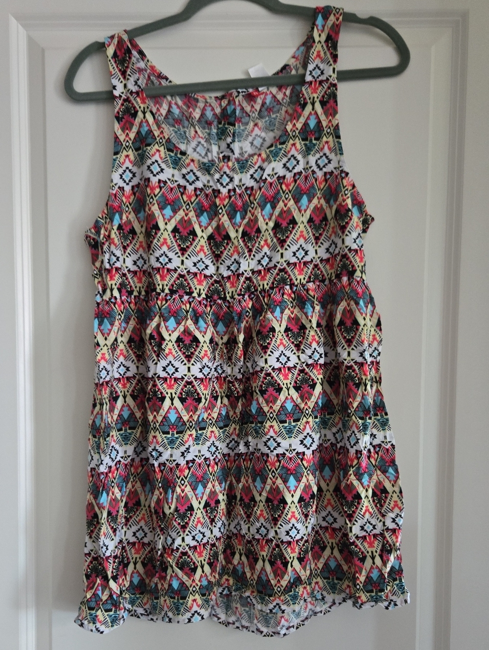 Divided Multicolor Aztec Print Dress